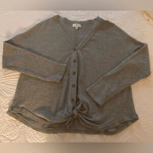 Socialite Grey button down sweater, size Medium